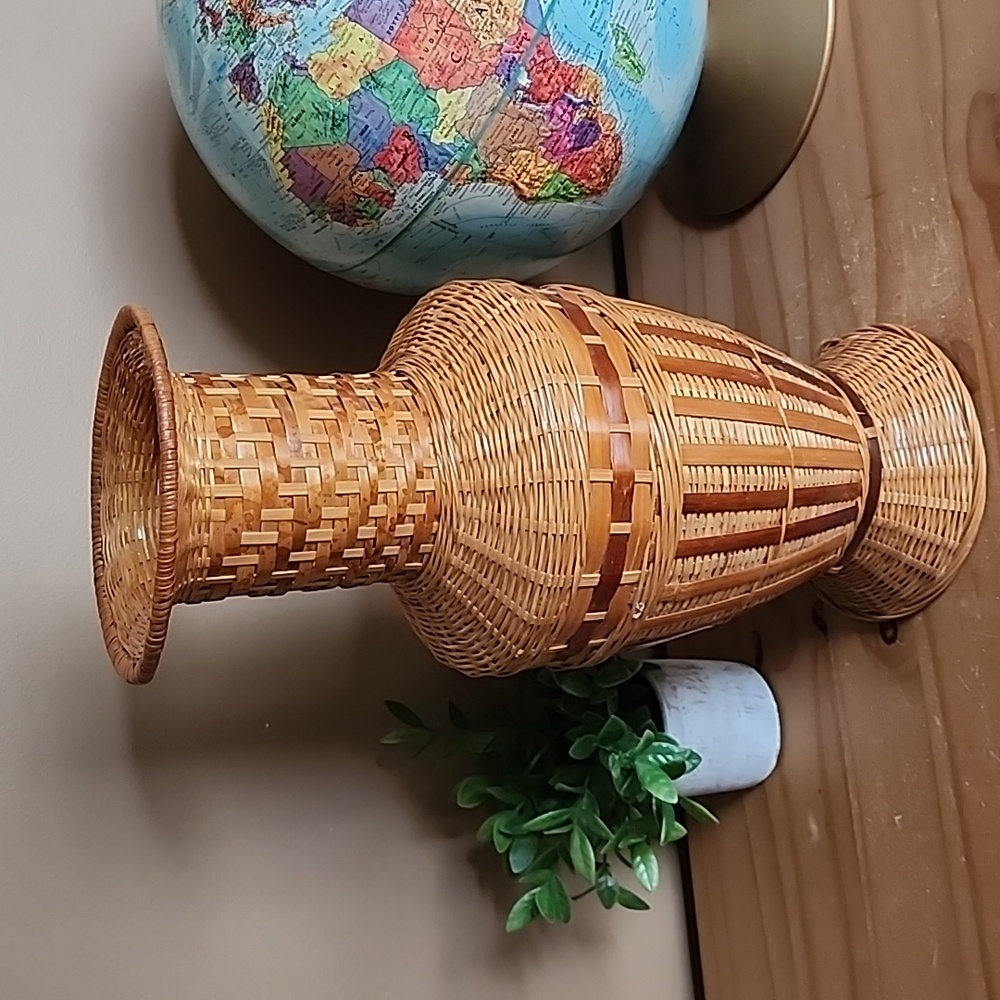 Vintage Wicker Rattan Vase